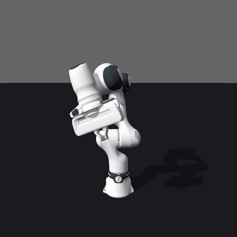 A Franka episode rendered by the Warp fallback